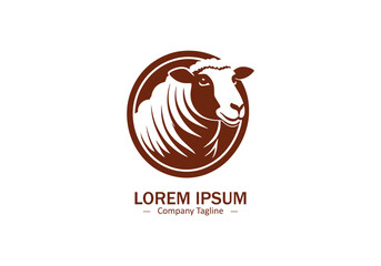 Obraz premium abstract and minimal sheep logo for your business.