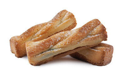 Several delicious cookies isolated on a white background.