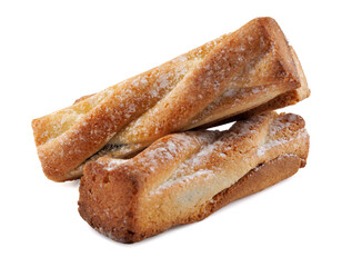 Several delicious cookies isolated on a white background.