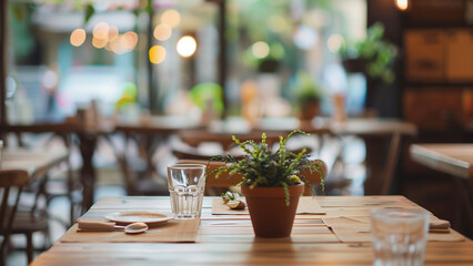Calm Ambiance of a Blurred Restaurant