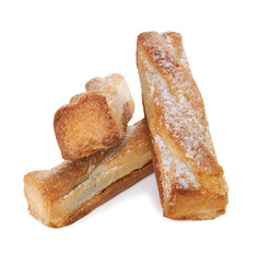 Several delicious cookies isolated on a white background.