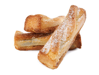 Several delicious cookies isolated on a white background.