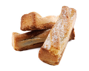 Several delicious cookies isolated on a white background.