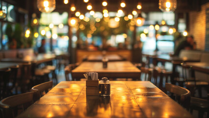 Wide View of a Peaceful Restaurant Background