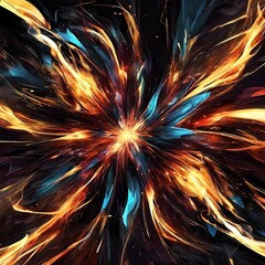 Sparks in the darkness: energy and movement in an abstract composition