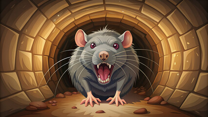 roaring rat in tunnel