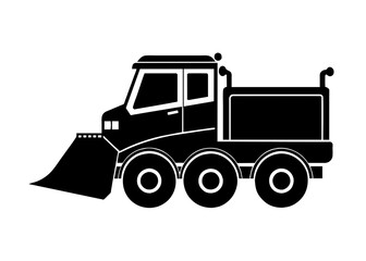 Snowplow silhouette vector illustration isolated on a white background. Snow plow truck concept  design.