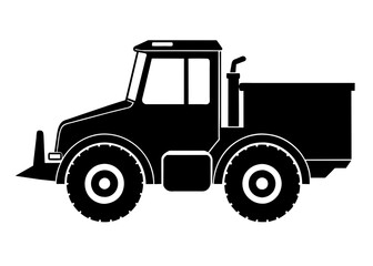 Snowplow silhouette vector illustration isolated on a white background. Snow plow truck concept  design.