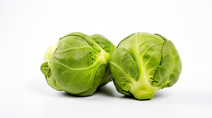 Fototapeta premium brussels sprouts on a white background