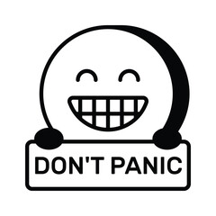 Dont panic emoji vector design, customizable flat style vector