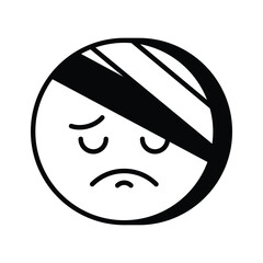 An amazing icon of pain emoji, injured, sad, expressions vector