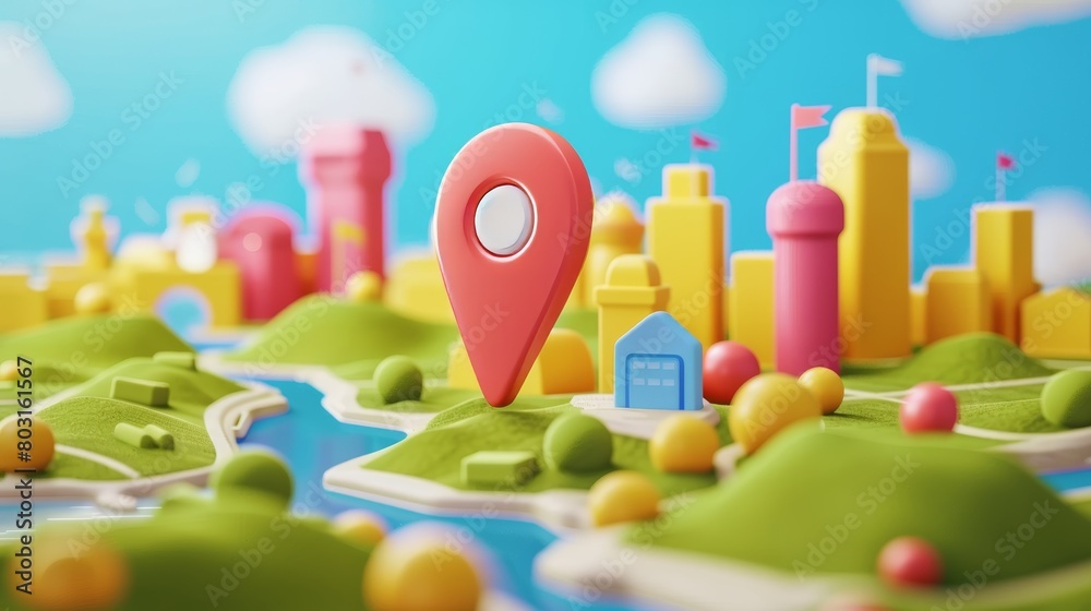 Poster 3d location map pins, gps pointer markers. geolocation and navigation icon for mobile applications a
