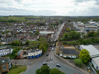 Fototapeta premium Aerial View of Historical Canterbury City Centre, Kent, England, Great Britain. April 20th, 2024