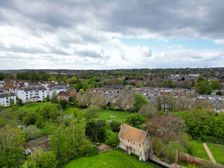 Aerial View of Historical Canterbury City Centre, Kent, England, Great Britain. April 20th, 2024