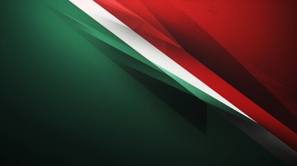 Red, white, and green colors blend in an abstract pattern