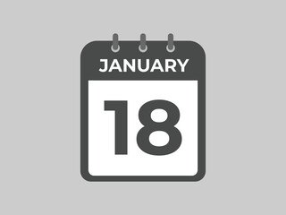 February 18 calendar reminder. 18 February daily calendar icon template. Calendar 18 February icon Design template. Vector illustration
