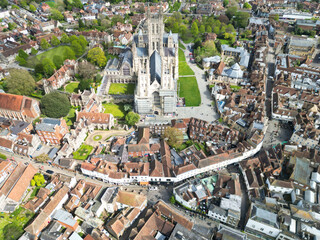 Aerial View of Historical Canterbury City Centre, Kent, England, Great Britain. April 20th, 2024