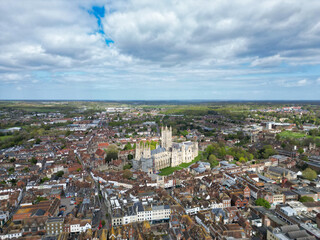 Aerial View of Historical Canterbury City Centre, Kent, England, Great Britain. April 20th, 2024
