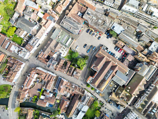 Aerial View of Historical Canterbury City Centre, Kent, England, Great Britain. April 20th, 2024