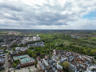 Aerial View of Historical Canterbury City Centre, Kent, England, Great Britain. April 20th, 2024