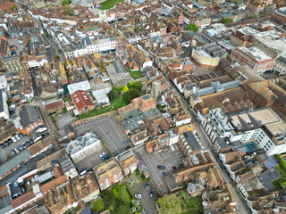 Aerial View of Historical Canterbury City Centre, Kent, England, Great Britain. April 20th, 2024