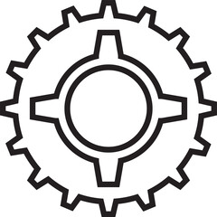 Gear Icon Line Illustration