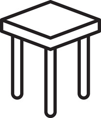 Stool Chair Icon Line Art
