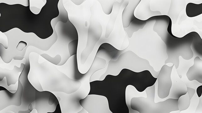 3D wei&szlig;er Camouflage Hintergrund, Schnee Milit&auml;rhintergrund, Tapetenmuster, schwarzes Camouflage, graues Camouflage	