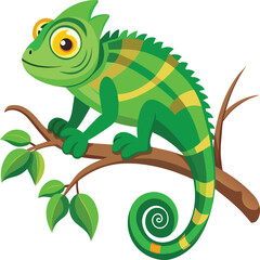 Chameleon Vector Art. Chameleon Animals Vector Illustration