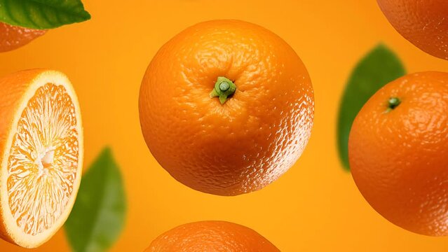 orange fruit with leaves