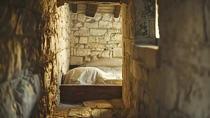 The stone walls and wooden beams of a centuriesold fortress create a peaceful backdrop for a restful nights sleep deep within the ancient ruins. .