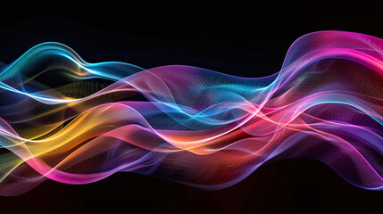 Titanium rainbow wave. Isolated on black background 