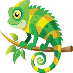 Chameleon Vector Art. Chameleon Animals Vector Illustration