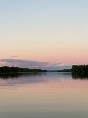 sunset over the river