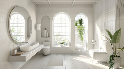 Soft natural and sophisticated minimal bathroom