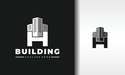 letter H apartment build logo