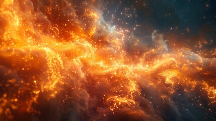 Fototapeta premium Illustrate the dramatic energy of a supernova explosion, blending intense colors and dynamic movements to represent the raw power of the universe.