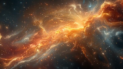 Obraz premium Illustrate the Galactic Core as an abstract symphony of light, with streaks and bursts that represent the chaotic yet beautiful nature of a galaxy's heart.
