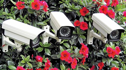 security cameras in the garden