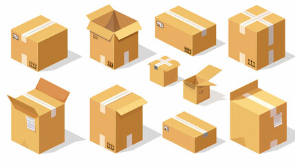 box, cardboard, carton, package, shipping, delivery, boxes, brown, container, packaging, moving, 3d, packing, warehouse, storage, transportation, vector, cargo, parcel, paper, pallet, business, illust
