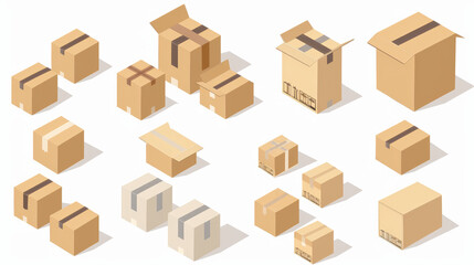 box, cardboard, carton, package, shipping, delivery, boxes, brown, container, packaging, moving, 3d, packing, warehouse, storage, transportation, vector, cargo, parcel, paper, pallet, business, illust