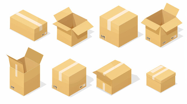 box, cardboard, carton, package, shipping, delivery, boxes, brown, container, packaging, moving, 3d, packing, warehouse, storage, transportation, vector, cargo, parcel, paper, pallet, business, illust