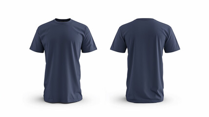 Blank dark blue men's t-shirt templates for designing casual clothing