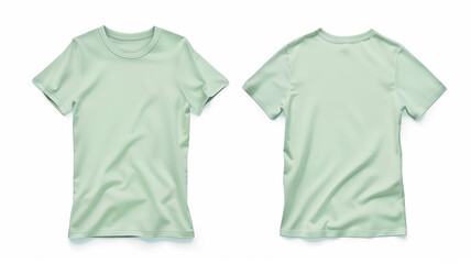 Blank green t-shirt template for casual clothing design.