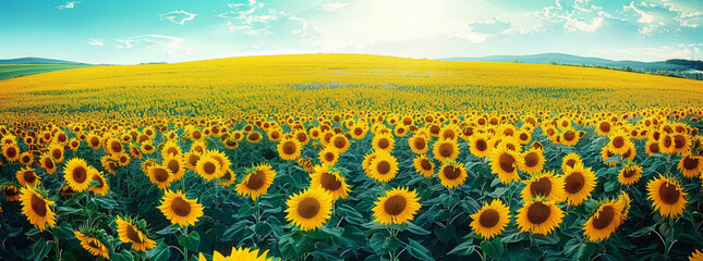 A large field of sunflowers,generative ai