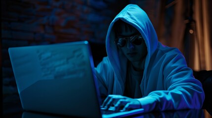 Cybercriminal in Dark Room