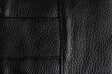 Black leather texture background. Leather texture background. Black leather background.