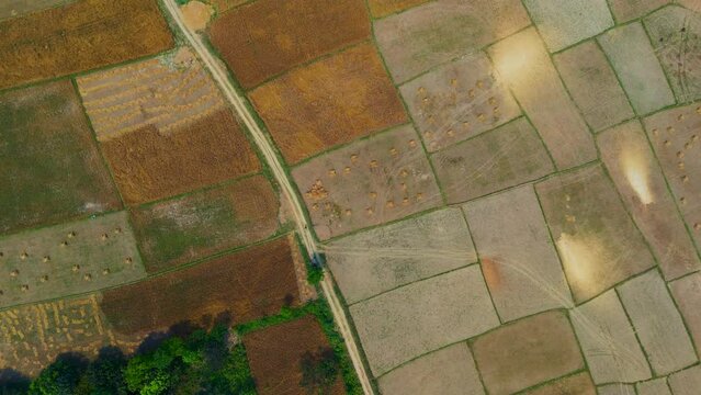 drone shot of big area of field