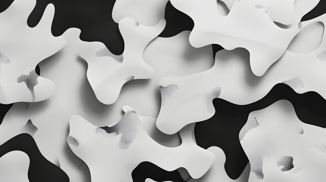 3D wei&szlig;er Camouflage Hintergrund, Schnee Milit&auml;rhintergrund, Tapetenmuster, schwarzes Camouflage, graues Camouflage	