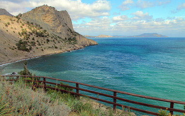 Crimea. Blue Bay is a picturesque bay near the village of Novy Svet.